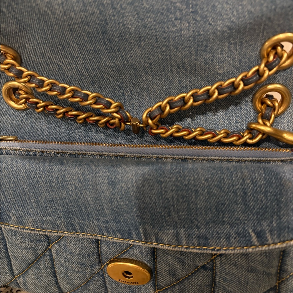 Coach Denim Quilted Tabby 26 Shoulder Bag with Gold Accents - Picture 5 of 5